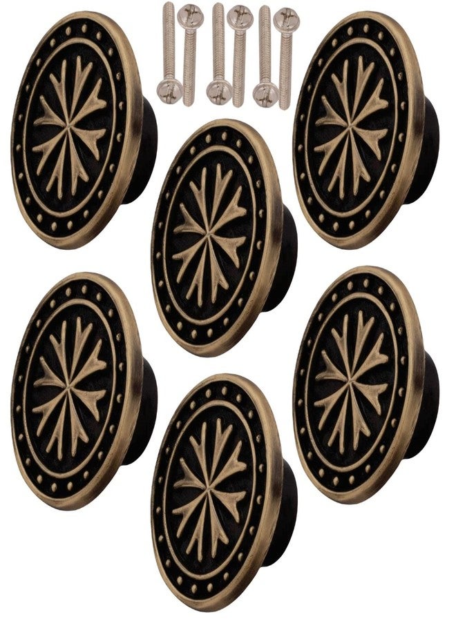 Atom 6 Pack 1.6 inches Zinc Knob for Cabinet, Drawer or Door | Dresser Wardrobe Kitchen Crystal Globe | Kids Pulls Handles for Furniture (WE607-BA) - Image 1